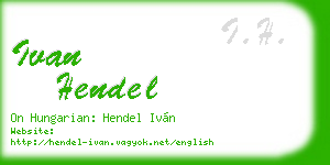 ivan hendel business card